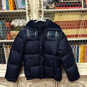 Jacadi Paris Boys blue winter coat puffer jacket. 100% down filled size 10 NWOT